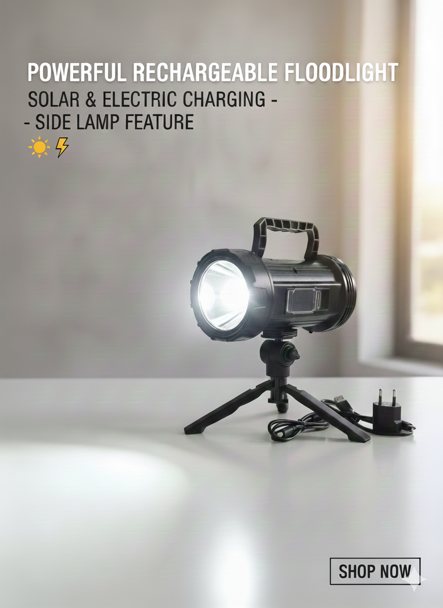 Solar emergency Light 2 in 1 Rechargeable side lamp