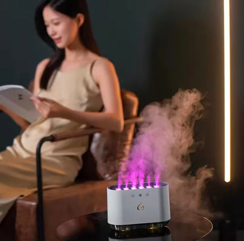 RGB LED Lamp Follow Sound Rhythm Spray Air Humidifier USB Ultrasonic Cool Mist Maker for Home Room Aroma Diffuser