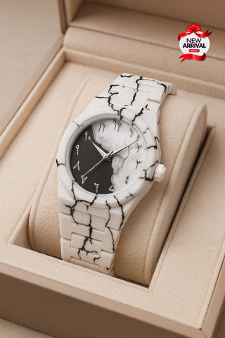 Polycarbonate Marble Arabic Double Dial aura watch 30% OFF