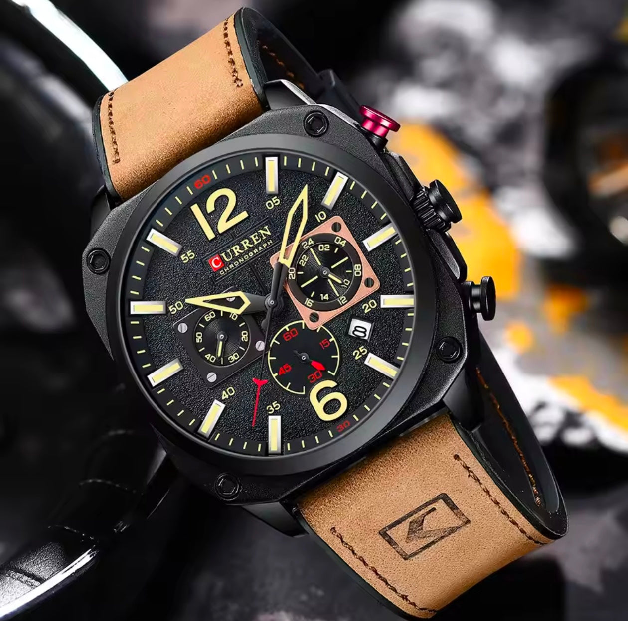 CURREN Men Japan Chronograph Movement Wrist watch