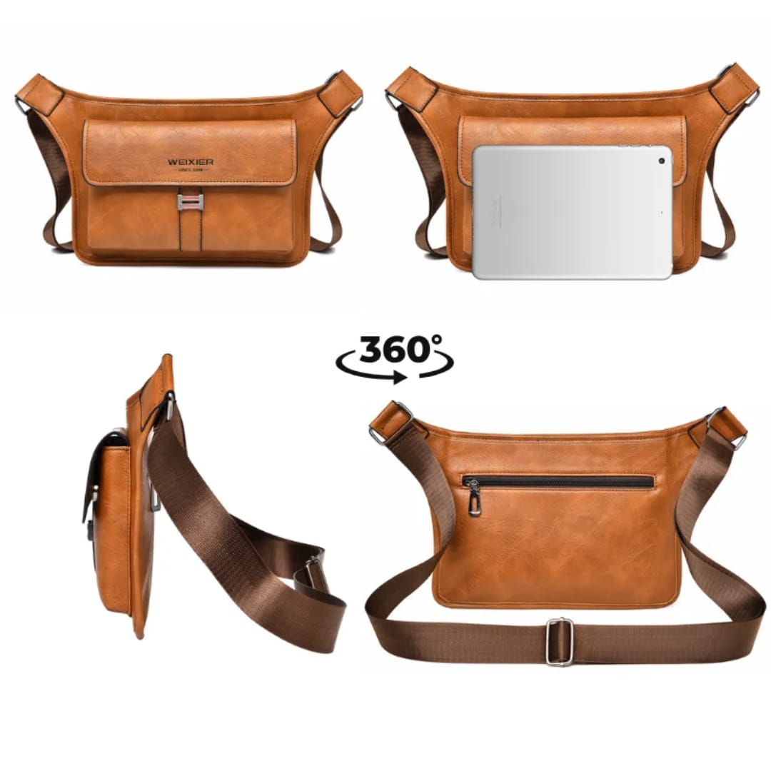 Vintage Cowhide Leather Waist Bag Fanny Pack