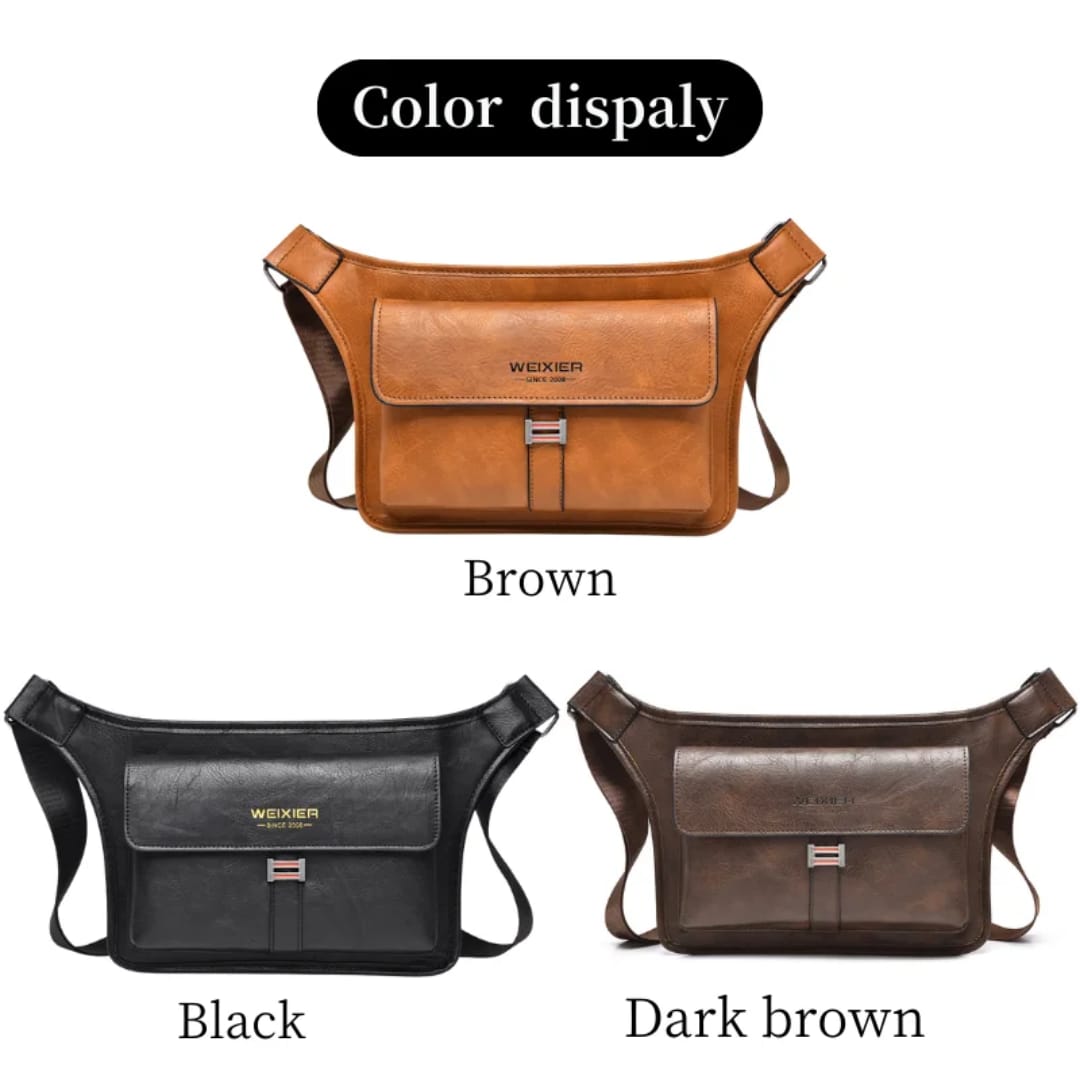 Vintage Cowhide Leather Waist Bag Fanny Pack