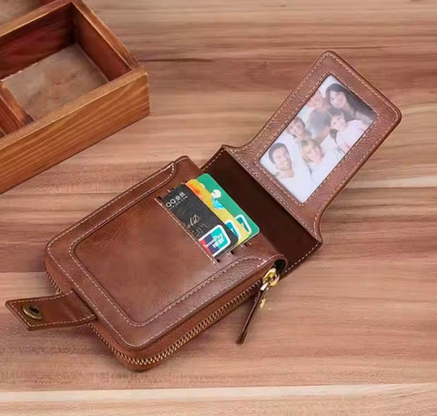 Vintage VIP Leather Short Zipper Wallet Purse