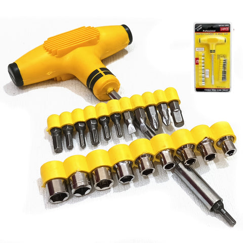 24 in 1 Professional Tools -T Shape Screwdriver
Set JL-1080 Batch Head Ratchet Pawl Socket
Spanner Hand Tools | 24pcs Multifunction
repair opening tool kit