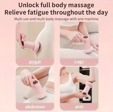 Full Body Slimming and Massage Device with 5 Interchangeable Heads for Deep Muscle Relaxation Fat Reduction and Body Sculpting