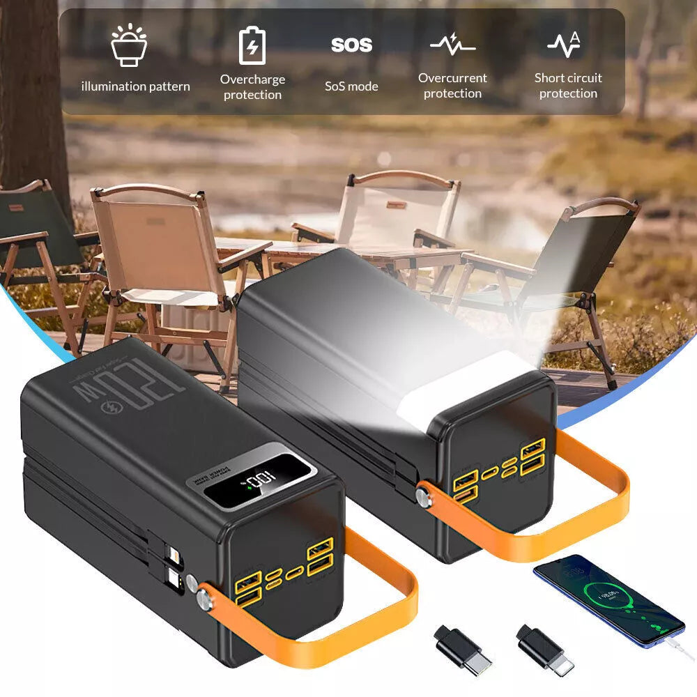 Power Bank 50000mAh 120W Fast Charging USB Portable Charger Mutil Port For Phone