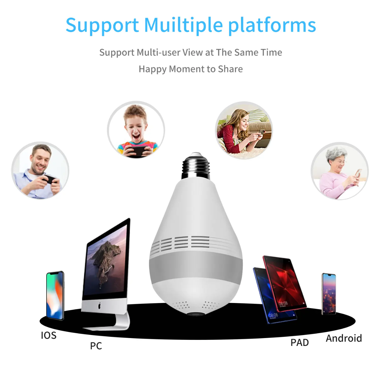 V380 Bulb Wifi Camera - LED Bulb Light