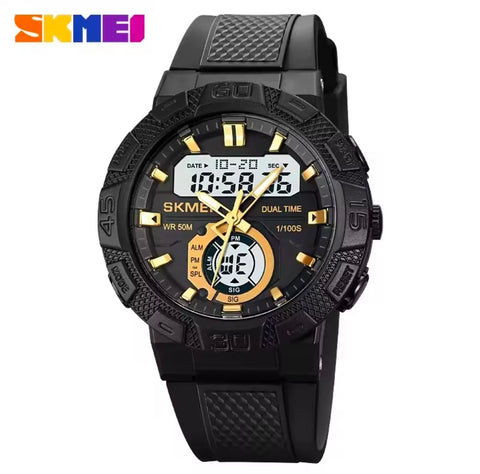 SKMEI Men's Digital Sport Watch Silicone Band Dual Time Waterproof Wristwatch