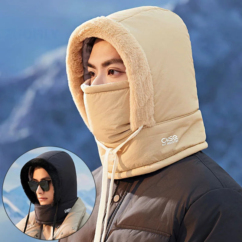 Winter Down Hood Hat & Hooded Scarf