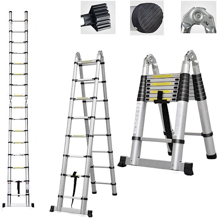 Folding Aluminum Double side Ladder -16.5ft Height straight Folding Aluminum ladder