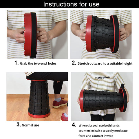 Portable Retractable Foldable Stool with Load Capacity of 400lbs for camping & Umrah hajj