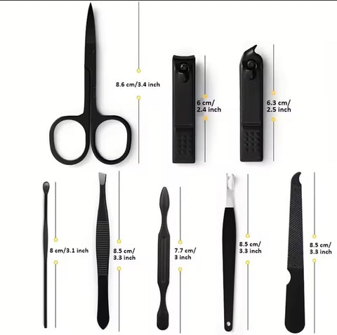 8 pcs Stainless Steel Nail Cutter and Pedicure Scissors Set