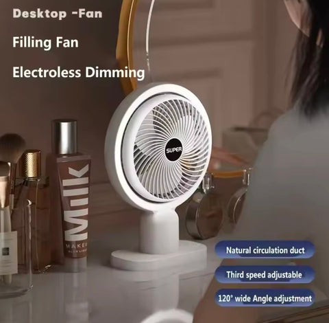 Rechargeable Table Super cooling Fan Desktop with Led Light