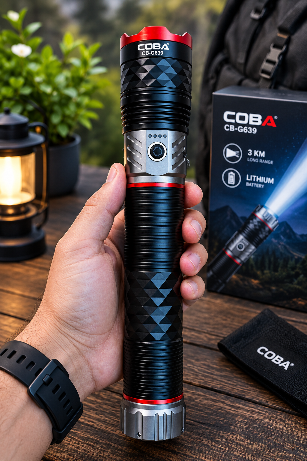 COBA Long Range Aluminium Alloy Strong Flashlight Torch CB-G639