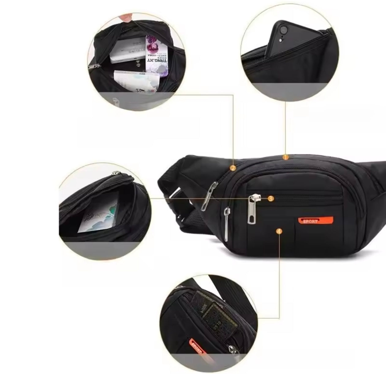 Multifunctional Belt Bag Fanny Pack Money Phone Holder Waist Bag