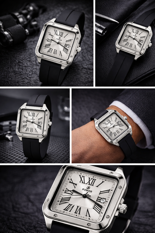 Power Cartier Leather Waterproof Watch  Master lock