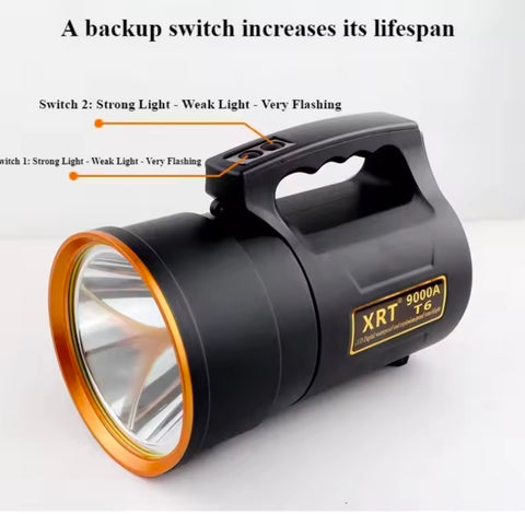 Long Range Strong Search Light lithium batteries Household Use Large Capacity USB Charging XRT