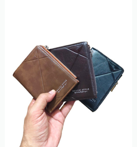 Balisi short Zip Wallet, PU Leather Short pocket Wallet