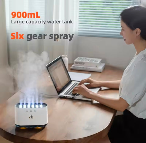 RGB LED Lamp Follow Sound Rhythm Spray Air Humidifier USB Ultrasonic Cool Mist Maker for Home Room Aroma Diffuser