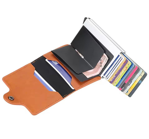 RFID Aluminium Pu Leather Card Holder Wallet