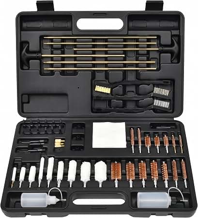Universal Gun Cleaning Kit Hunting Handgun Shot Gun Cleaning Kit for All Guns with Case Travel Size Portable Metal Brushes