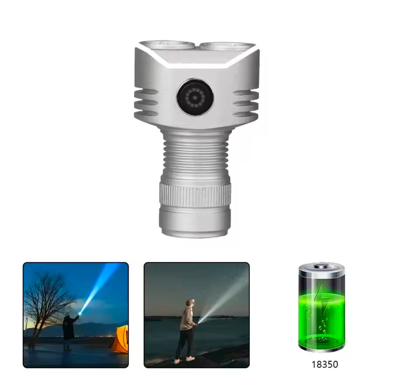 Hiking Camping Mini Torch 6 LED Flashlight TYPE-C Rechargeable