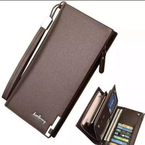 Baellerry Geniune Leather Long wallet Large Capicity Zipper mobile pocket Cards cash slots