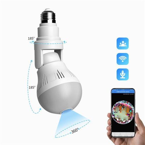 V380 PRO 360  Bulb Wifi Camera Light Bulb