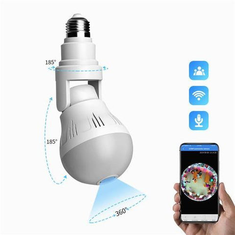 V380 PRO 360  Bulb Wifi Camera Light Bulb