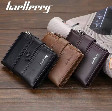 Cow Leather Kavi Vintage Short Zipper Wallet