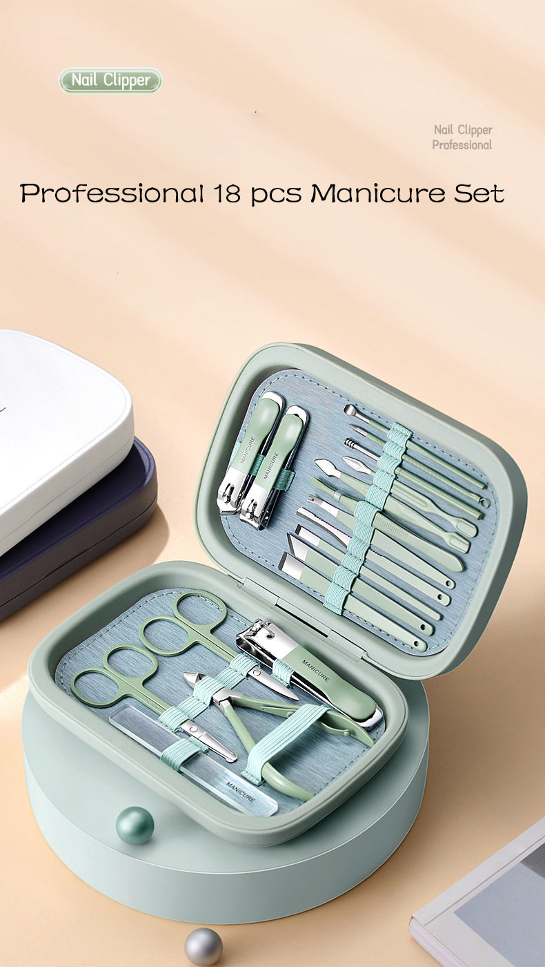 18 Pcs Dynamics Professional Nail Clipper Kit Manicure Set