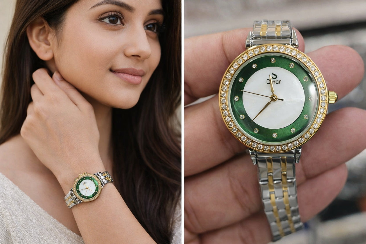 Dinar Ladies Dimond Stainless steel fashion watch