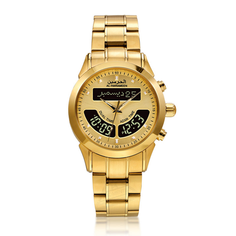 Power Stainless steel Dual Time Alfajar Design waterproof watch