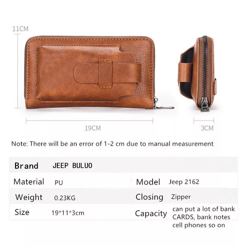 Double zipper Universal Long Wallet Large Capacity Multi Zipper pockets for Mobile