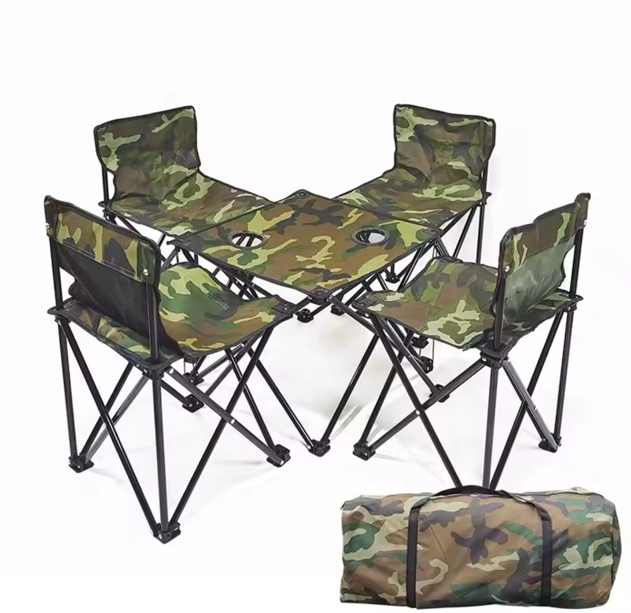 Outdoor Folding Table with 4 Chairs Set for Camping | Table Chair Set For Outdoor Adventure