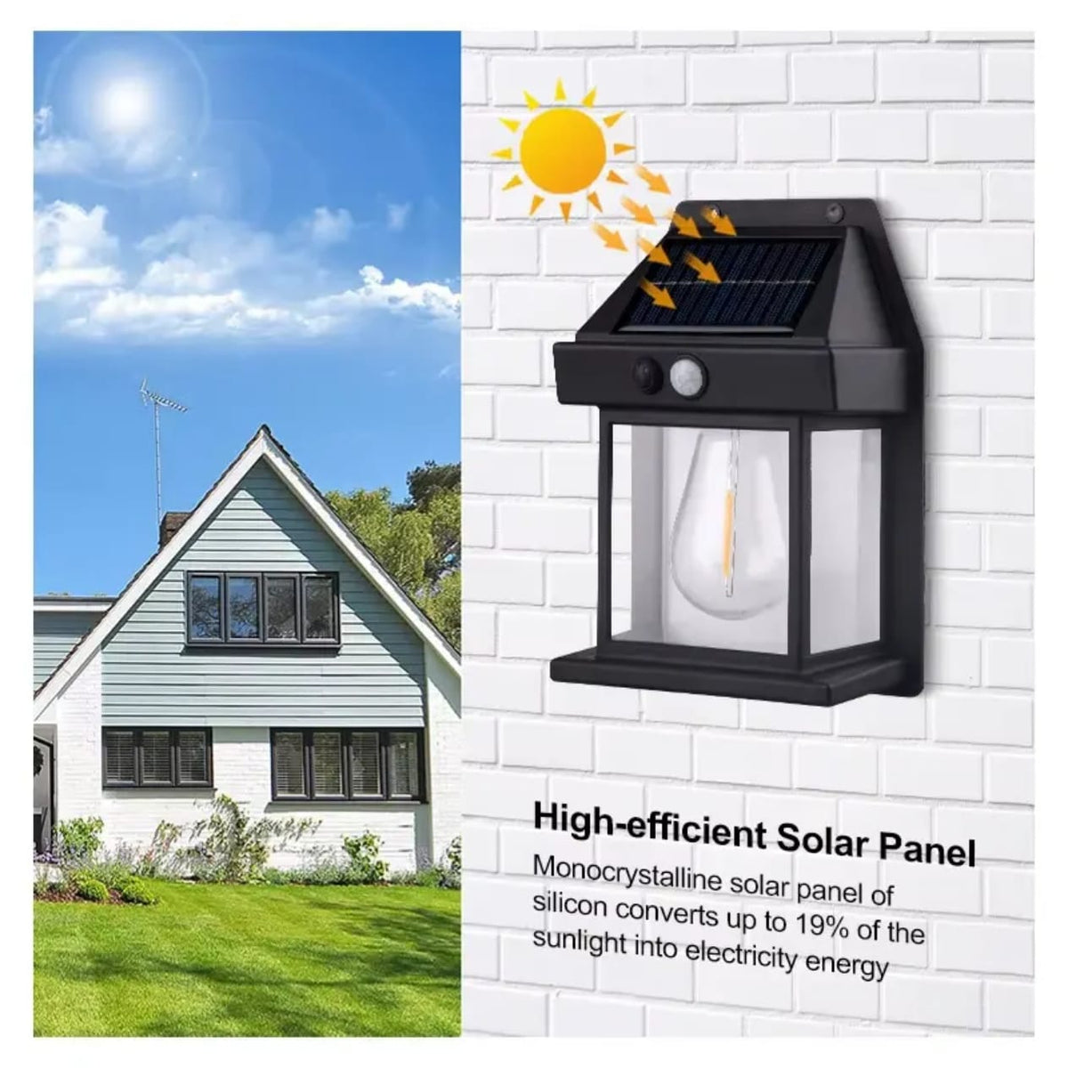 200W 112-LED Solar Wall Light - Waterproof