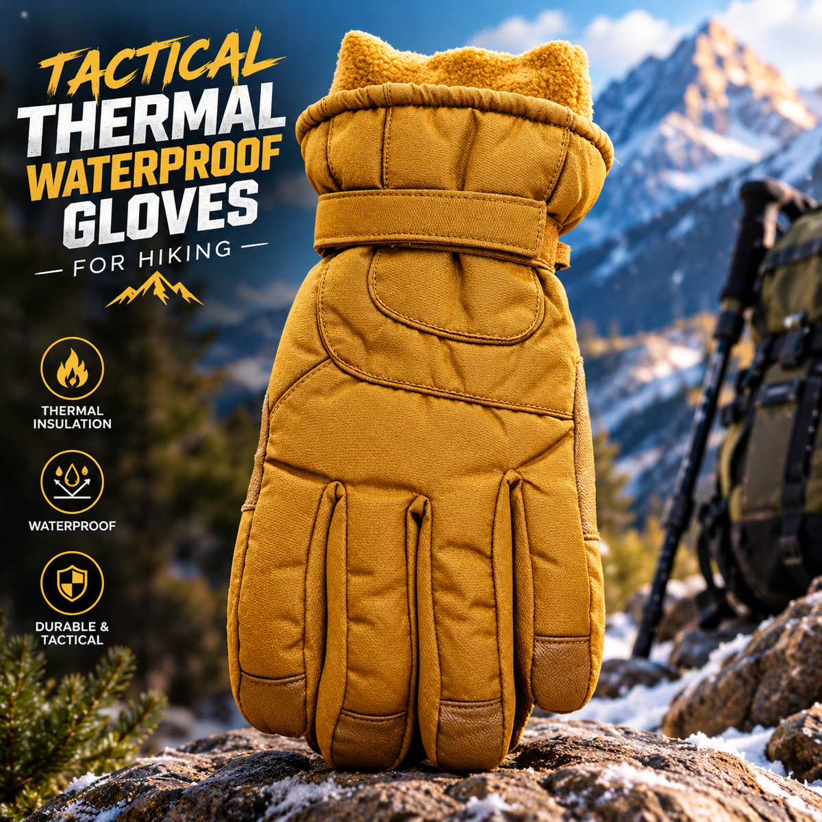 US Tactical Thermal Double Layered GLOVES Waterproof