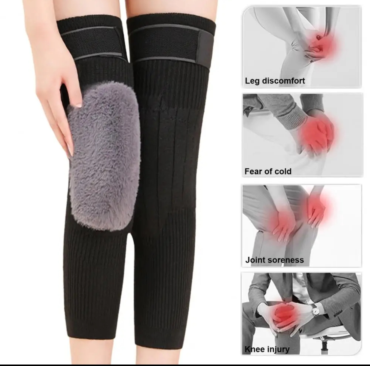 2 Pcs Adjustable Cashmere wool Knee Warmers -30° warm knee pads with s –  importedgear.pk