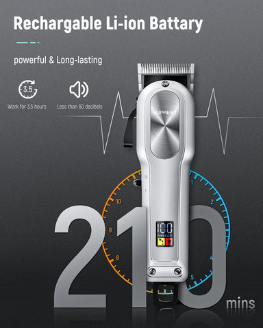 SUPRENT Cordless Hair Clippers for Men, Professional Hair Cutting Kit with 2000mAh Lithium Bettery