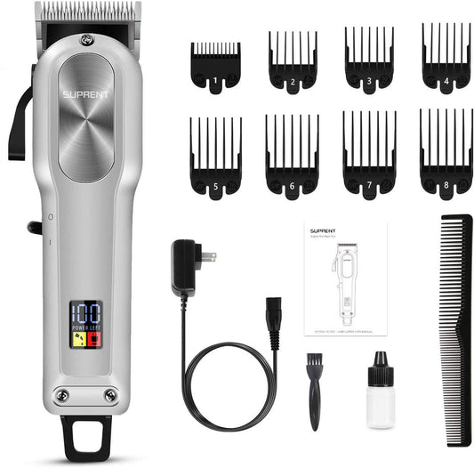 SUPRENT Cordless Hair Clippers for Men, Professional Hair Cutting Kit with 2000mAh Lithium Bettery