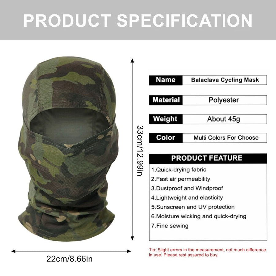 Camouflage Mask Multipurpose Outdoor Full Head Hood Bandana