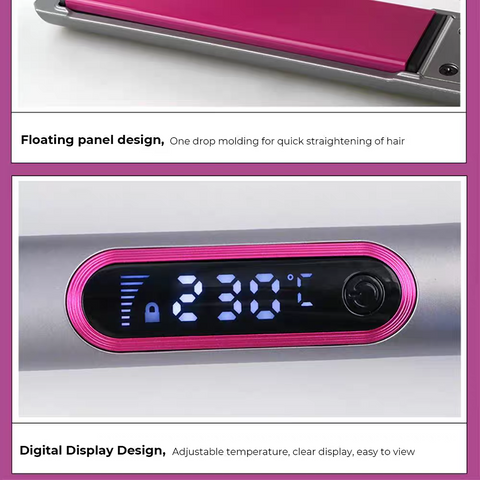 Professional Flat Iron Hair Straightener Digital LCD Ceramic & Titanium