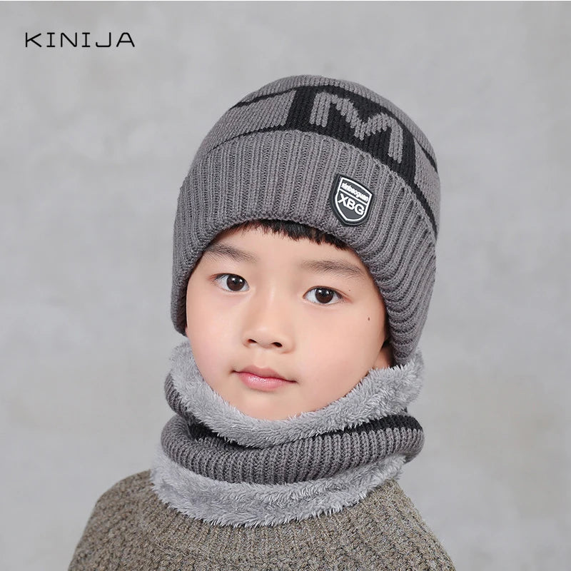 Men Winter Velvet Cap with thick Muffler