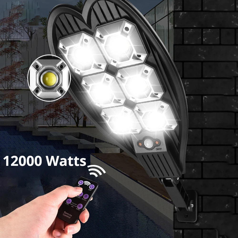 6-156 Solar LED Street Light Waterproof Remote Control Outdoor Security Wall Light
