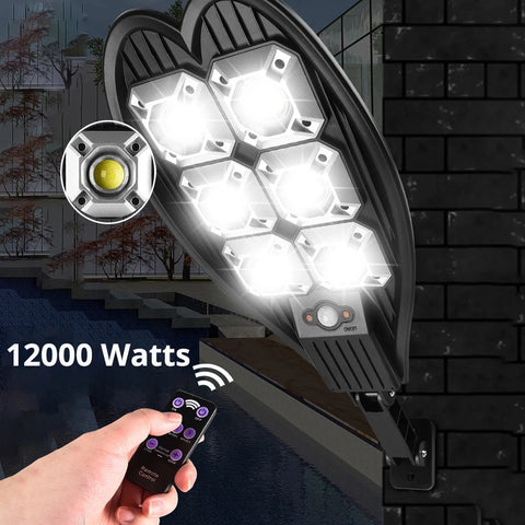 6-156 Solar LED Street Light Waterproof Remote Control Outdoor Security Wall Light