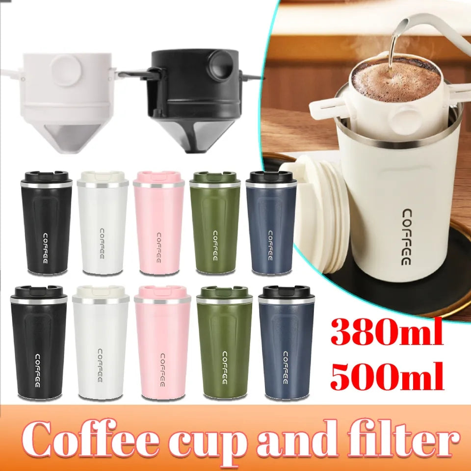 Insulated Coffee Mug Stainless Steel Tumbler Water Thermos Vacuum Flask Bottle Portable Travel Mug Thermal Cup