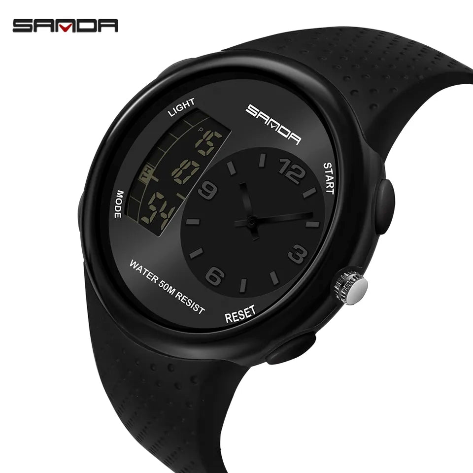 Sanda man waterproof student watch fashion multi-function luminous outdoor sports personality Electronic Watch