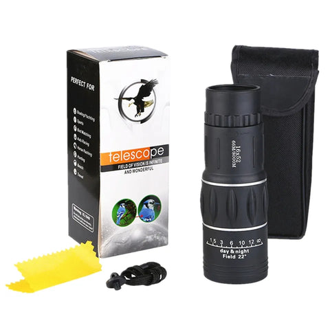 16X52 Compact Monocular Optical Lens High Definition Handheld Telescope BAK4 Prism Waterproof with Neck Strap