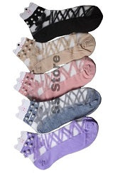 4 Pairs Women Net Socks with Fancy Pearls