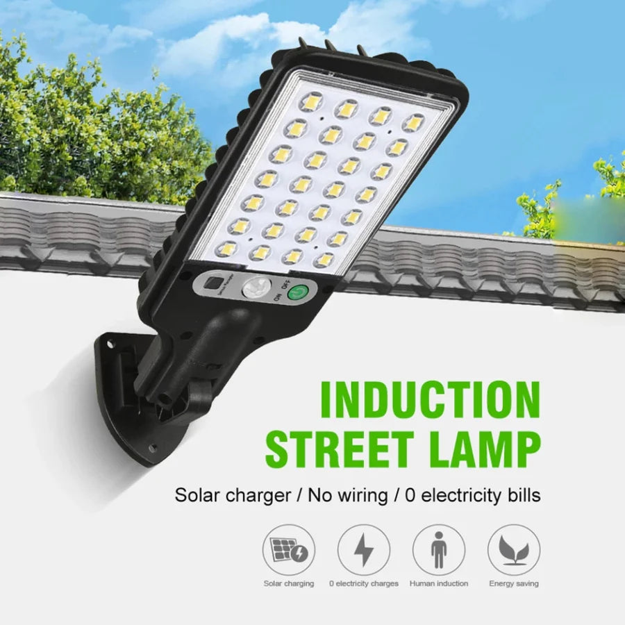 Solar Street Lights 108/117 COB Outdoor Solar Lamp 3 Light Modes Waterproof Motion Sensor Security Lighting for Garden Patio Path